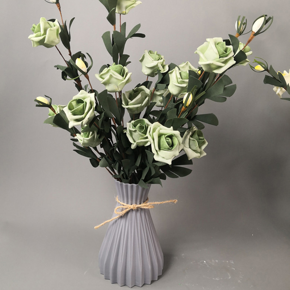 Vase Minimaliste En Plastique Gris - Design Moderne Pour Fleurs Séchées Ou Décoratives - 17 Cm De Hauteur, Parfait Pour La Maison Ou Le Bureau