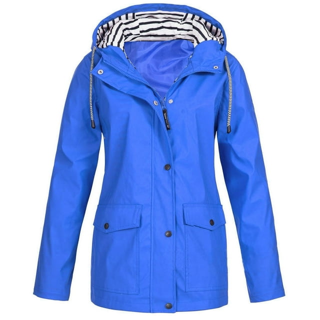 Dvkptbk Jacket Hoodies Women Solid Rain Jacket Extérieur Grande Taille avec Capuche Raincoat Coupe-Vent en Liquidation