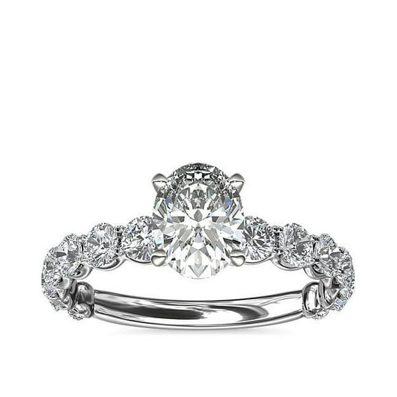 Diamond-Capitals 2.85 Carat (F-G/VS1) Natural Beautiful Oval Cut Diamond Solitaire Engagement Ring for Women Solid 950 Platinum Size 7