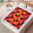 thumbnail image 6 of USB Powered Heated Throw Blanket for Women, 50" X 60" 9V 18W Portable Black Red Grid Electric Heating Blanket with 3 Heat Settings,8-Zone Graphene Heating Blankets for Couch Car Office Outdoor, 6 of 8