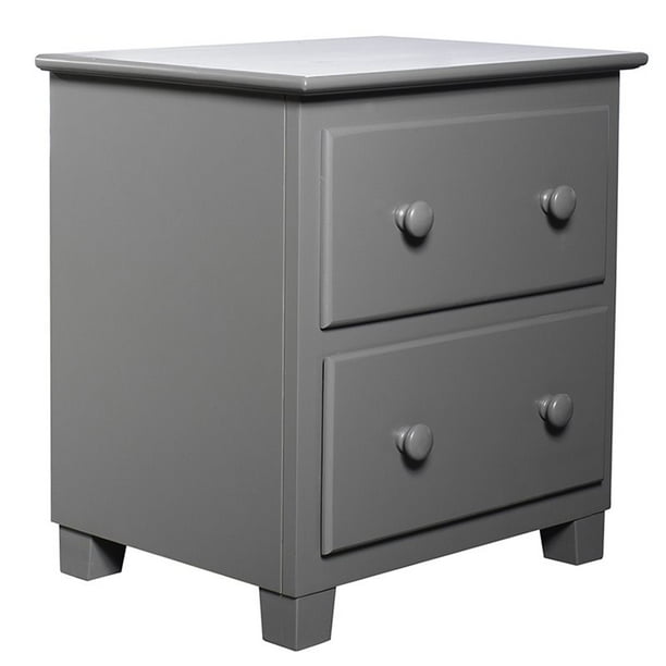Atlantic Furniture 2 Drawer Nightstand in Atlantic Gray