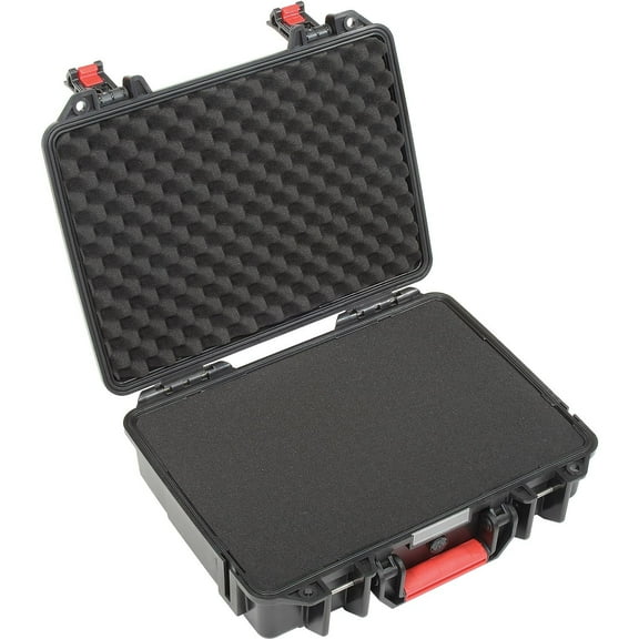 Global Industrial Waterproof Hard Case w/Pinch Tear Foam, 16-11/32"L x 13-3/16"W x 4-3/4"H, Black