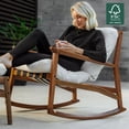 thumbnail image 2 of Grain Wood Furniture Solid Wood Mid Century Rocking Chair with Off-White Performance Boucle Cushions, 2 of 6