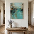 thumbnail image 3 of Canvas Wall Art, Modern Abstract Framed Canvas Prints for Bedroom Living Room, Country Color Blocks Teal Brown Gallery Wrapped Wall Decor for Home Office, Gifts, 12"x18" Ship Next Day, 3 of 9