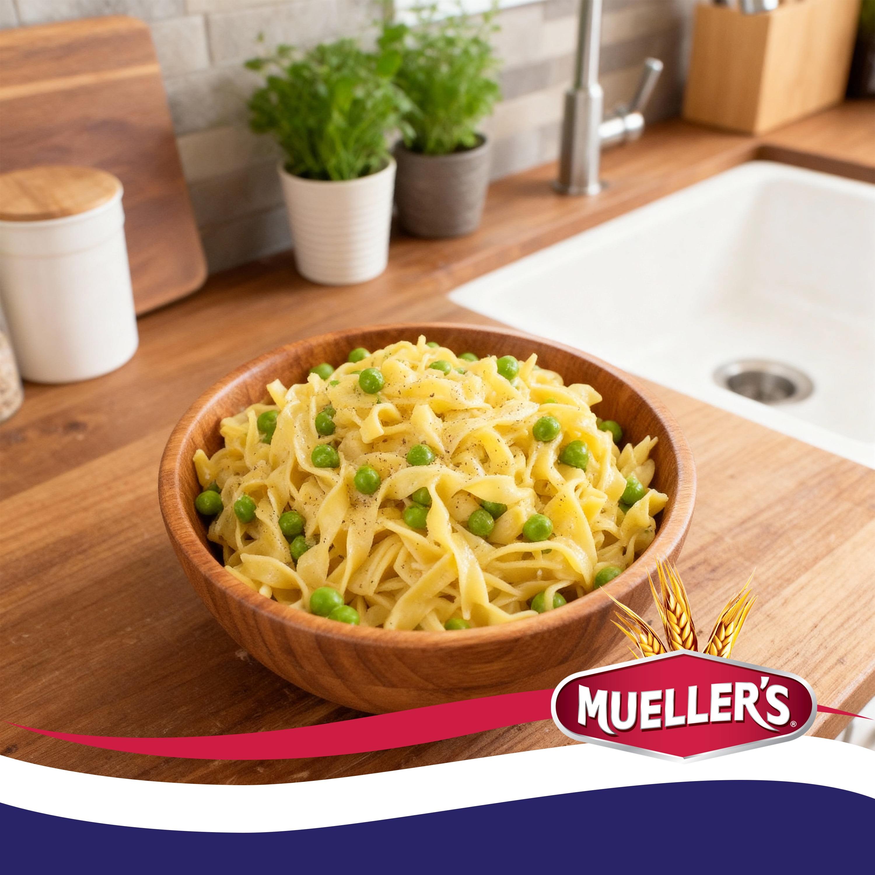 Mueller's Medium Egg Noodle Pasta, Quick & Easy Prep, Versatile Use, 12 Units, 7 lbs Total