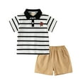 thumbnail image 1 of Ensemble Polo pour Tout-Petit Rayures Polo et Short Col à Revers Garçons d'Été 5-6 Ans Pyjama Garçon Mode Garçon, 1 of 6