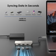 WAVLINK USB Dock, 7-In-1 Dock Station with 95W charging, 4K@60Hz DP/HDMI, 480Mbps USB for Laptop