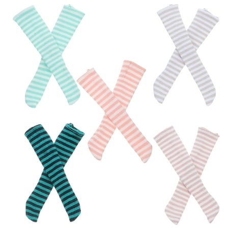 unbranded  5 Pairs Pink Purple Striped Socks over The Knee Child Women's