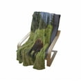 thumbnail image 4 of Bear Soft Flannel Fleece Blanket, Wildlife up in the Mountains Theme Furry Animal Carnivore Yellowstone Nature Habitat, Cozy Plush for Indoor and Outdoor Use, 70" x 90", Green Brown, by Ambesonne, 4 of 6