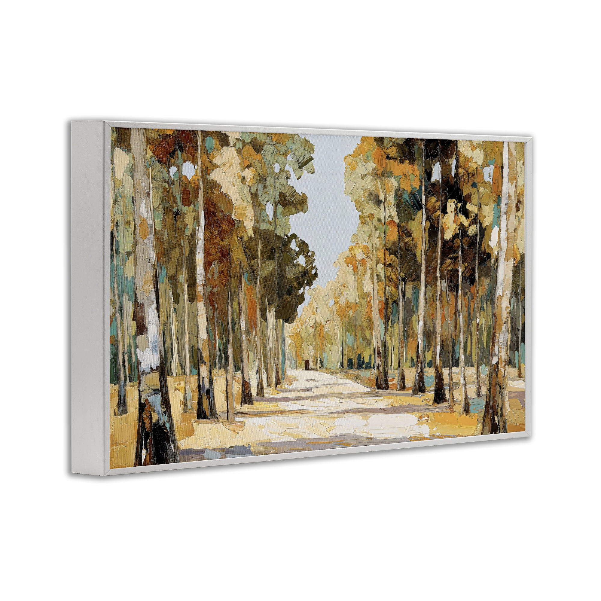 Stupell Industries Modern Impressionist Fall Forest White Framed Giclee Art, design by Gina Kelly