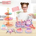 thumbnail image 4 of Juego de té de juguete de 48 piezas para niñas pequeñas, juego de té de la tarde, juguete interactivo para fiesta de simulación, juego de té, juguete reutilizable de simulación de taza de té, incluye, 4 of 11