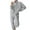 Gray, variant on Travel Outfits for Women 2 Piece Sets Solid Color Button Up Colla Versatile Hoodie Loose Pants Set Long Sleeved Round Neck Shirt Set Plus Size Tracksuit Casual Outfit Beige XL