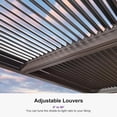 thumbnail image 4 of PURPLE LEAF 10' × 14' Louvered Pergola Outdoor Hardtop Adjustable Aluminum Sun Shade for Deck Garden Backyard Patio Retractable Roof Canopy Bronze, 4 of 9