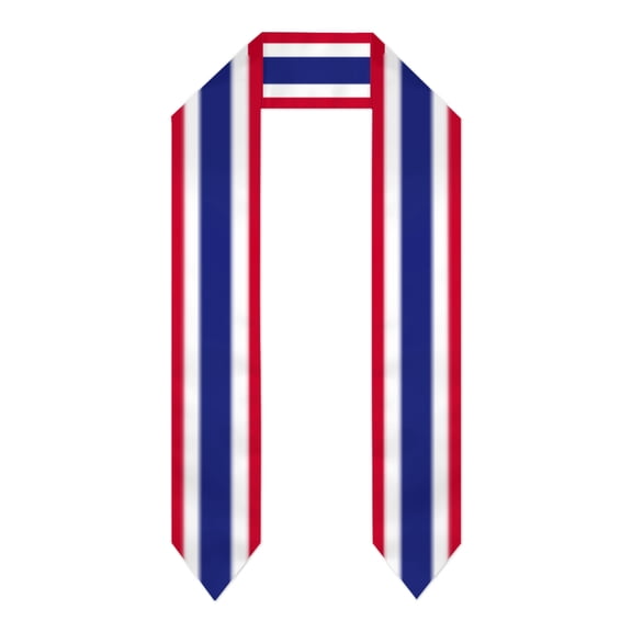Thailand Flag Thick Graduation Sash Stole Scarf Double Sided Honor Stole For Graduation Students Class Of 2024