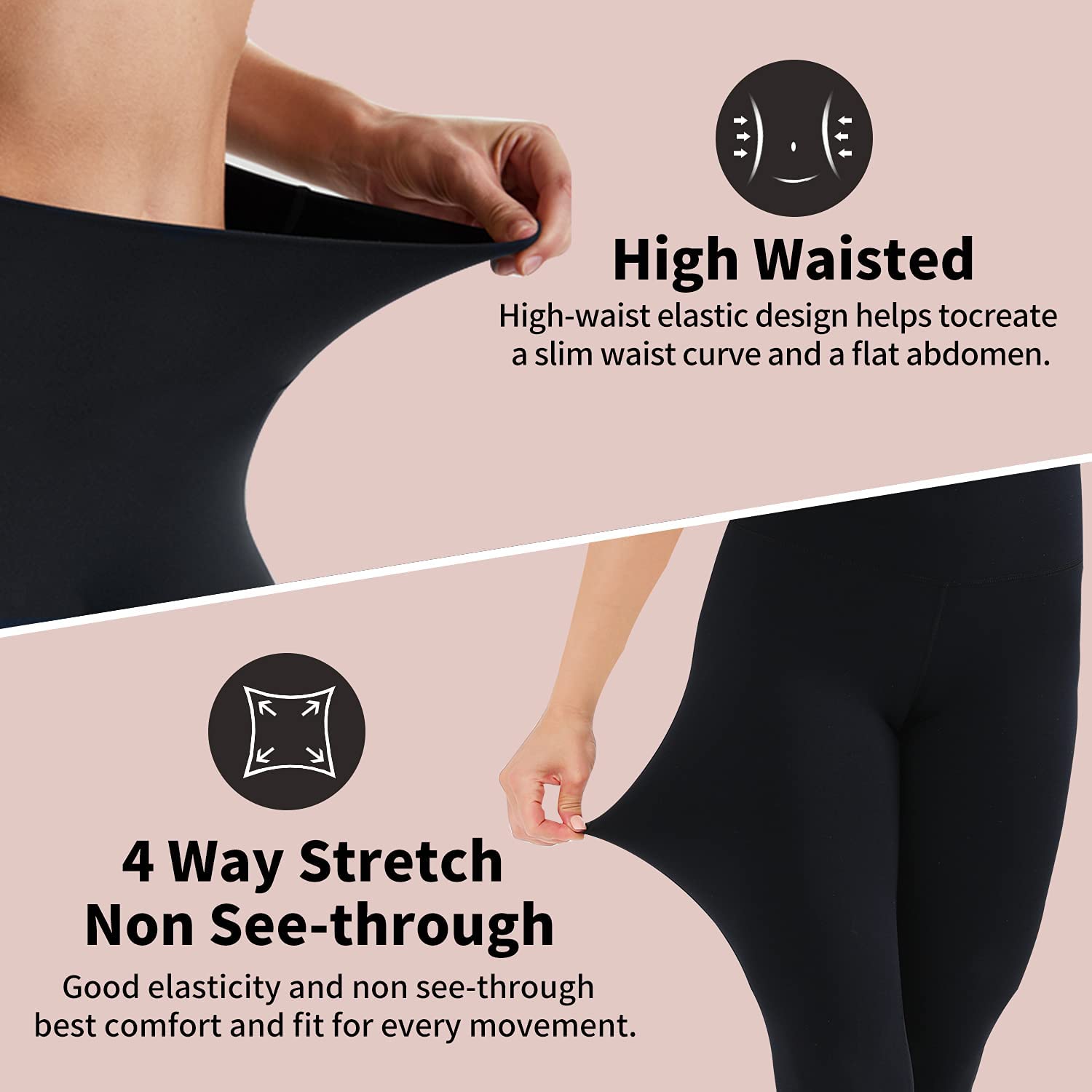3 Pack Leggings for Women-No See 