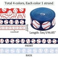 thumbnail image 2 of 20 Yards Baseball Ribbons 4 Styles 78 Sports Ball Ribbon Red White Wired Edge Ribbon Grosgrain Ribbon Fabric Ribbons, 2 of 7