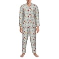 thumbnail image 3 of Balery Funny Cat White Pijama para Hombre de Dos Piezas con Manga Larga, Conjunto de Dormir y Descanso Suave con Bolsillos-Medium, 3 of 7