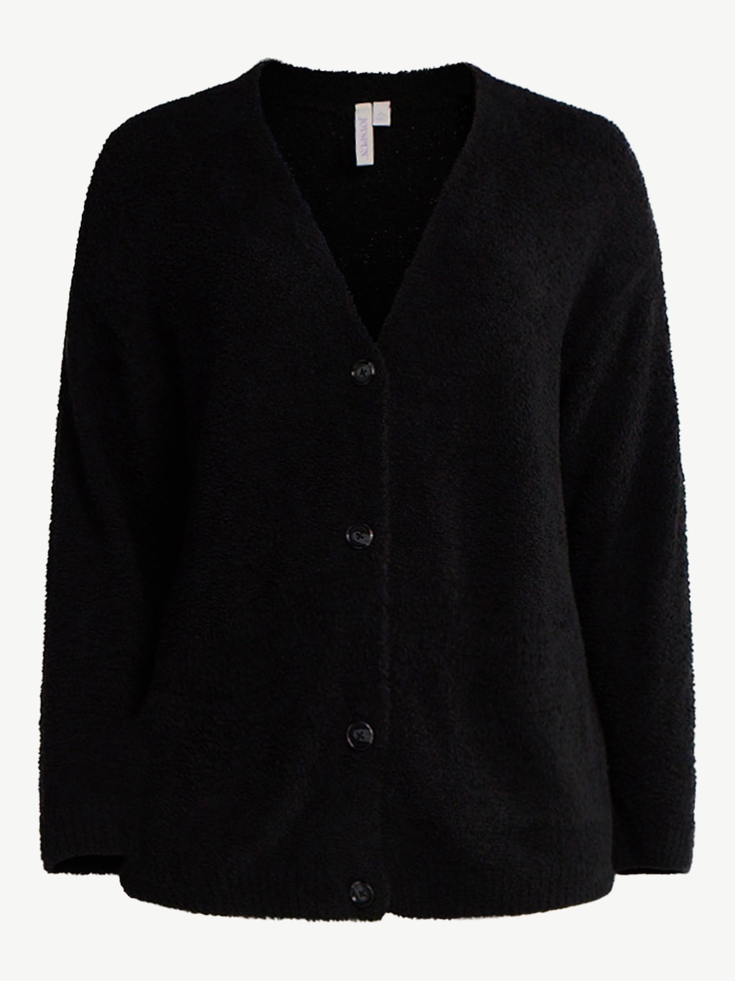 Joyspun Women's Fuzzy Front Pocket Cardigan, Sizes XS-3X