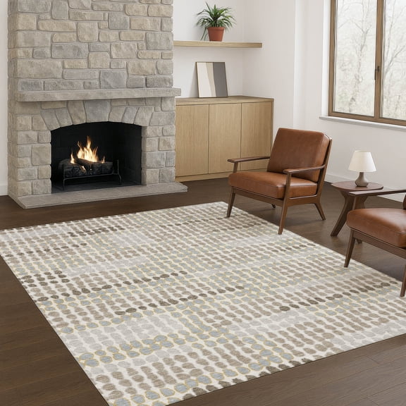 Addison Rugs Chantille Indoor/Outdoor Transitional Geometric Ivory Machine Washable Rectangle Rug, 10' x 14'