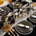 thumbnail image 5 of 200PCS Black and Gold Plastic Plates - Black Plates Disposable for Party - Heavy Duty Plastic Plate for Graduation Wedding Party Birthday, 5 of 9