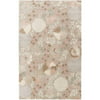 3.25 x 5.25 Vintage Gardenscape Dove Gray, Mocha and Baby Pink Area Throw Rug
