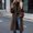 Brown, variant on Faux Fur Coats for Women Lapel Collar Long Winter Warm Jacket Plus Size Winter Coat
