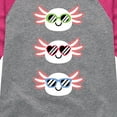 thumbnail image 3 of Instant Message - Sunglasses Axolotls - Toddler And Youth Girls Raglan Graphic T-Shirt, 3 of 6