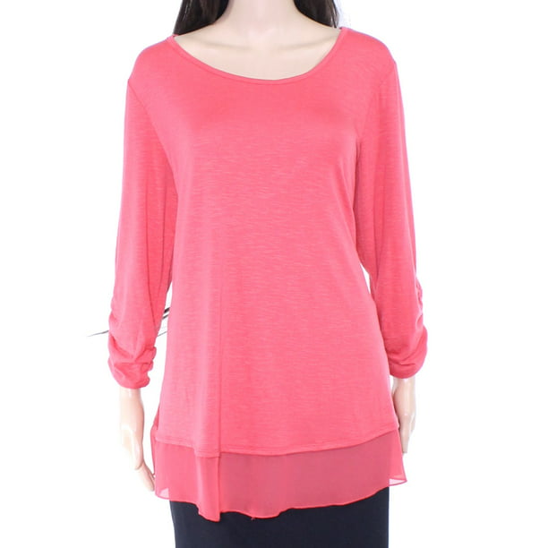 Style & Co. - Womens Top Plus 3/4 Sleeves Layered Stretch 1X - Walmart ...