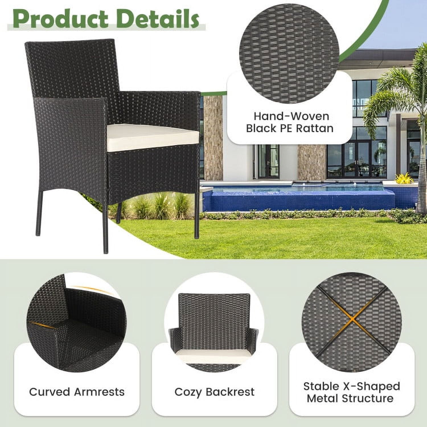 Aimee Lii 5 Pieces Outdoor Wicker Sofa Set with Coffee Table, Backyard Furniture Aimee Lii 5 Pieces Outdoor Wicker Sofa Set with Coffee Table, Backyard Furniture