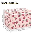 thumbnail image 5 of Yayeee Collapsible Cube Storage Bin with Lid Fabric Closet Decorative Basket with Handles, Cherries Pattern, 5 of 7