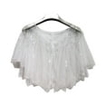 thumbnail image 4 of Shawl with Loop, Duoif Women Cape Crochet Lace All Mesh Summer Beaded Sequin Flapper Dress Shawl for Knitted Shawl Wraps for Women White, 4 of 4