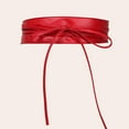 thumbnail image 4 of Cinturón Ancho de cintura Hugo para mujer y niña de cuero PU Rojo Pretina ancha, 4 of 10