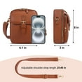 thumbnail image 2 of AOUNQ Small Messenger Bag Vegan Leather Crossbody Bag for Women Men, Vintage Cross Body Shoulder Purse with Card Slots, 2 of 8