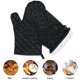 thumbnail image 3 of Manoplas para Horno, Manoplas para Horno, Resistentes al Calor, Impermeables y Antideslizantes, agarraderas para Horno, Barbacoa, manipulación de Cocina, Forro de algodón, 1 par, Negro, 3 of 5