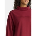 thumbnail image 4 of Time and Tru Women's Ottoman Ribbed Pullover Top with Long Sleeves, Size XS-XXXL, 4 of 5