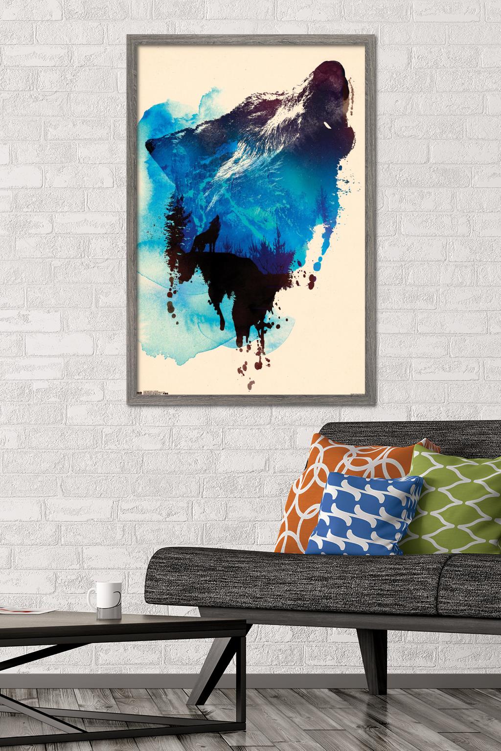 Robert Farkas - Wolf Paint Wall Poster, 22.375" x 34", Framed