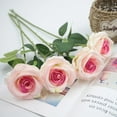 thumbnail image 3 of Injueey 10 unidades/juego de bodas de ensueño DIY con hermosas flores rosas de seda, para ramos y centros de , decoraciones que no dañan la Flores artificiales champán color, 3 of 6