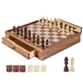 thumbnail image 1 of Juego de ajedrez VEVOR 2 en 1 de madera maciza con almacenamiento, 1 of 9