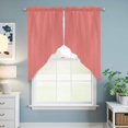 thumbnail image 6 of Pure Coral Red Kitchen Window Curtains, Swag Curtains Valance for Bedroom Living Room Bathroom, Simple Solid Color Rod Pocket Window Treatment Curtain Block Drapes 2 Panels 28"x36", 6 of 9