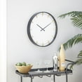 thumbnail image 3 of CosmoLiving by Cosmopolitan 20" Black Glass Numberless Wall Clock with Gold Accents, 3 of 13