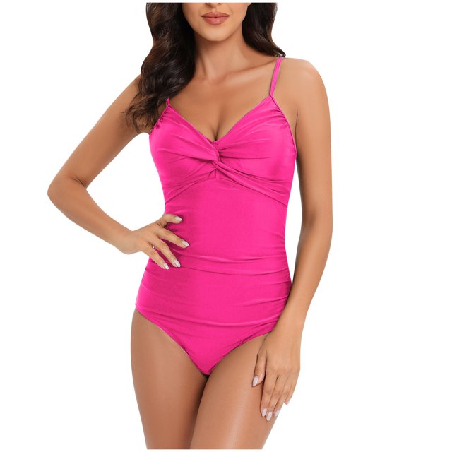 Traje de baño de una pieza para mujer, cómodo, liso, con almohadilla en el pecho, sin aros, Bikini con escote en V profundo OAVQHLG3B Store lin121212