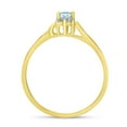 thumbnail image 5 of 10k Yellow Gold Oval Aquamarine And Diamond Satin Finish Ring, 5 of 6