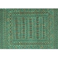 thumbnail image 1 of Ahgly Company Machine Washable Indoor Rectangle Southwestern Turquoise Blue Country Area Rugs, 7' x 9', 1 of 4