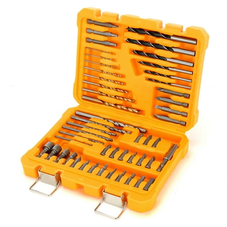 

MOTORHEAD 50-Piece Screwdriver & Drill Bit Set Woodworking Masonry Concrete Hammer Bits Socket Nut Drivers 1/4” Phillips Slot Square Hex Allen & Long Magnetic Impact Driver Bits w/ Extension