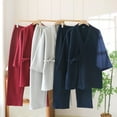 thumbnail image 6 of Kakii Classical Stylish Japanese Style Men Cotton Bathrobe Pajamas Kimono Casual Clothes, 6 of 6