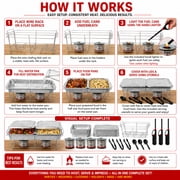 VeZee Chafing Dish Buffet Party Set 36 pc with Servers and Warmers, Serving Kit Includes Fuel, Wire Racks, Foil Pans