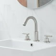 thumbnail image 2 of 8 in. Widespread 2-Handle Mid-Arc Bathroom Faucet with Valve and cUPC Water Supply Lines in Brushed Nickel, 2 of 12