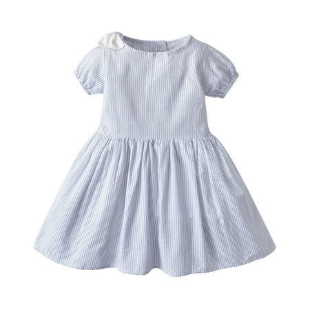 

Girls Dresses Size 6 Kids Toddler Baby Girls Spring Summer Solid Cotton Short Sleeve Princess Dress Clothes