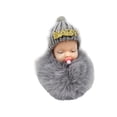 thumbnail image 1 of Keychain Pendant Plush Baby Doll Fashion Keyring Decoration Purse Anti-lost Wallet Backpack Bag Hanging Key Chain Cute Handicraft Light Gray, 1 of 6