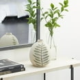 thumbnail image 2 of DecMode 8" Leaf Beige Ceramic Vase, 2 of 8